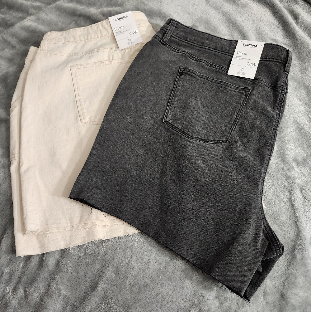 Sonoma womens. plus high rise jean cutoff shorts sz 24w lot NWT - Picture 2 of 6